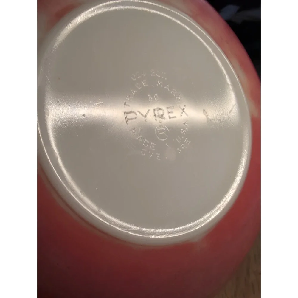 Vintage Pyrex Pink Casserole Baking Dish Bowl 2 Qt #024 White Glasbake Bowl 2Qt